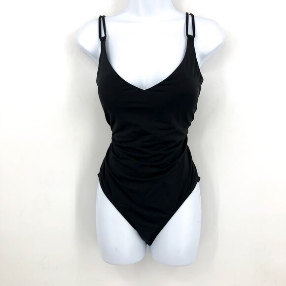 SUNSETS Women's Veronica One Piece Swimsuit Large Black Criss-Cross Back NWT - Picture 4 of 11
